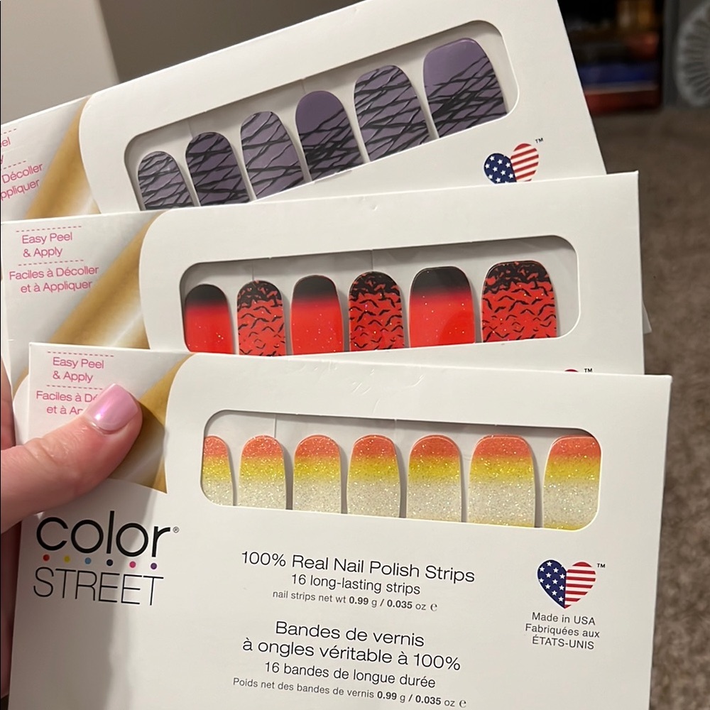Color Street Purple and Red Nail Polish Strips Halloween
